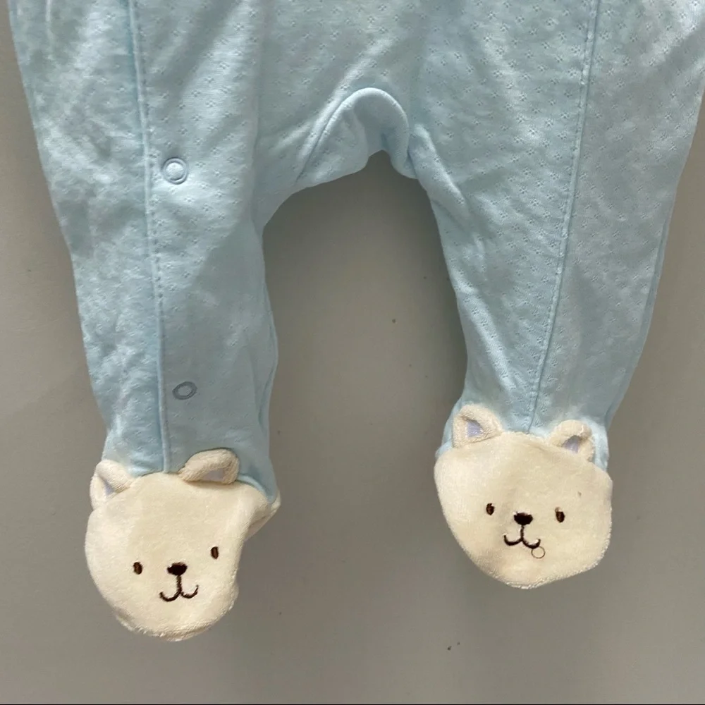 Little Me Newborn Cute Bear Footie in Blue Size 3M New.